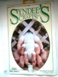24010 SYNDEE'S CRAFTS DOLL BODY PATTERN UNCUT SMALL, MEDIUM, LARGE